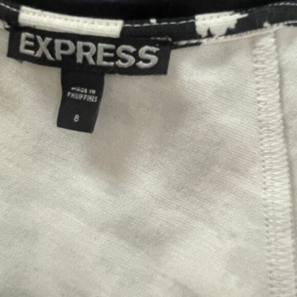 Express Size 8 Black White Bodycon Back Zipper Graphic Bold - Picture 7 of 8